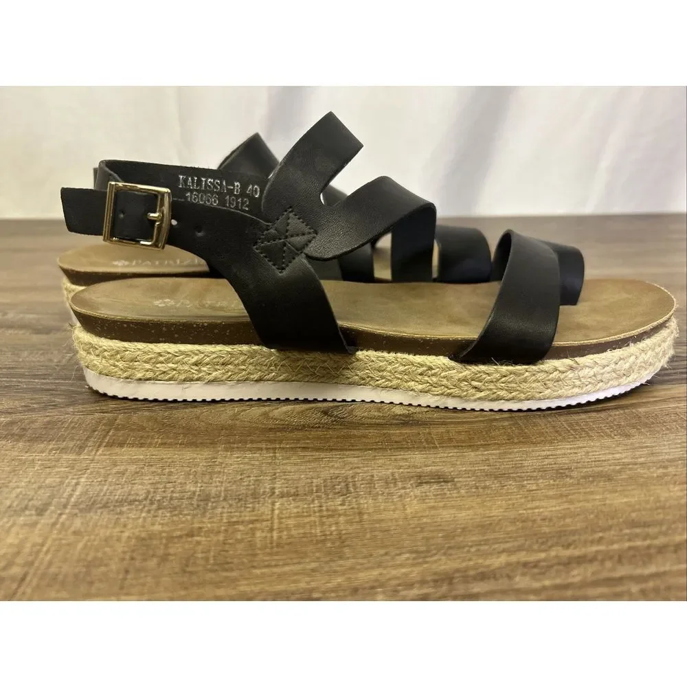 PATRIZIA BONFANTI Leather Toe Strap Sandals US9 EU40 Made in Italy - Picture 2 of 7